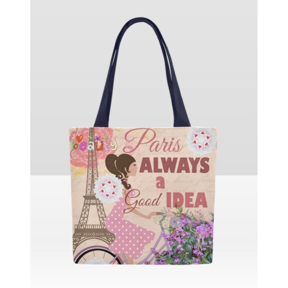 Paris Always a Good Idea Pink Tote Bag - Picture 3 of 7